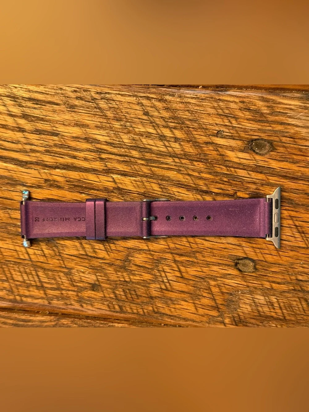 Rebecca Minkoff Purple Silicone Watch Strap with Silver Buckle